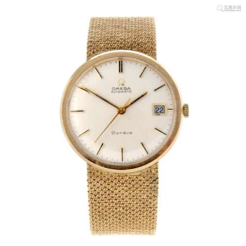 OMEGA - a gentleman's Genève bracelet watch. 9ct yellow