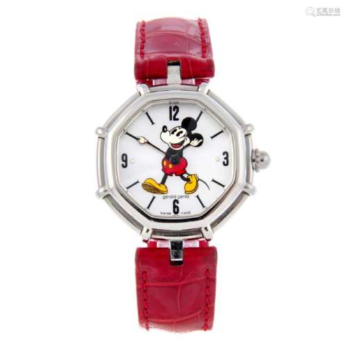 GERALD GENTA - a Mickey Mouse wrist watch. Stainless