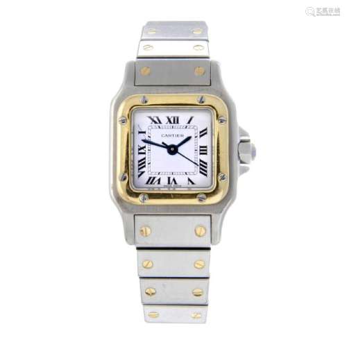 CARTIER - a Santos bracelet watch. Stainless steel case