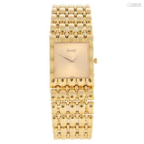 PIAGET - a bracelet watch. 18ct yellow gold case.