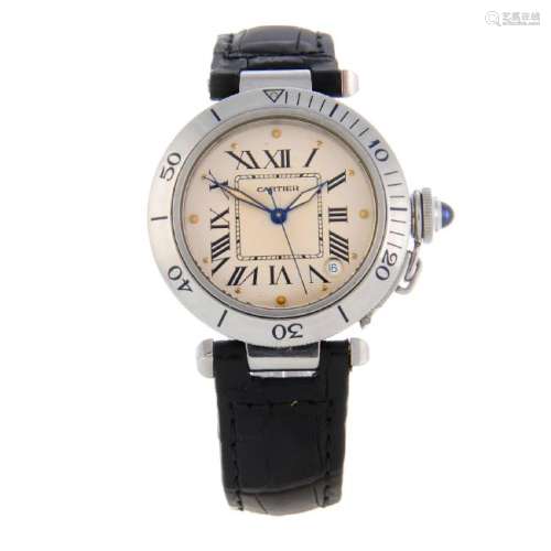 CARTIER - a Pasha wrist watch. Stainless steel case