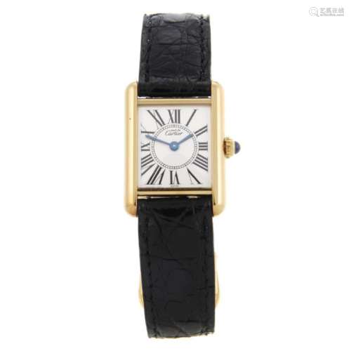 CARTIER - a Must de Cartier Tank wrist watch. Gold