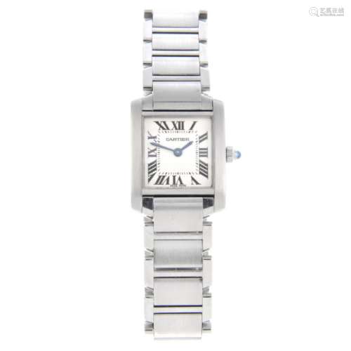 CARTIER - a Tank Francaise bracelet watch. Stainless