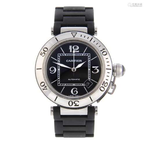 CARTIER - a Pasha bracelet watch. Stainless steel case