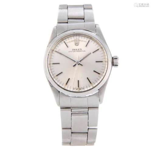 ROLEX - a mid-size Oyster Perpetual bracelet watch.