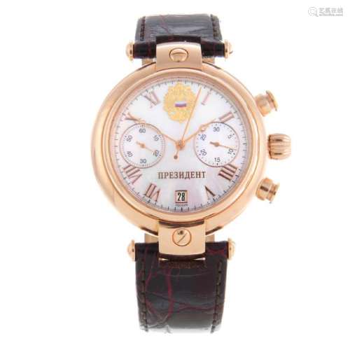 PRESIDENT - a gentleman's chronograph wrist watch. Rose