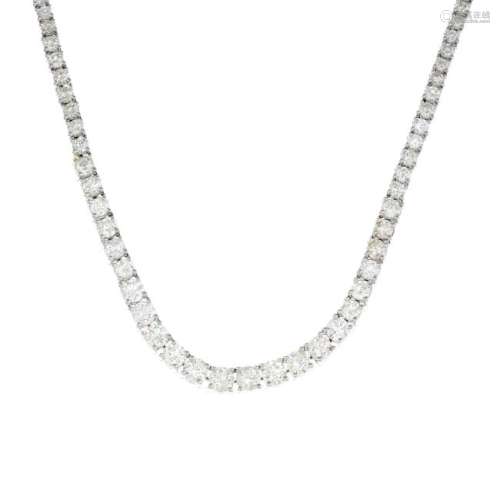 A diamond necklace. Designed as a graduated