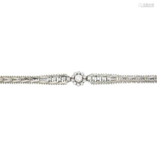 A 1970s diamond bracelet. Designed as a brilliant-cut