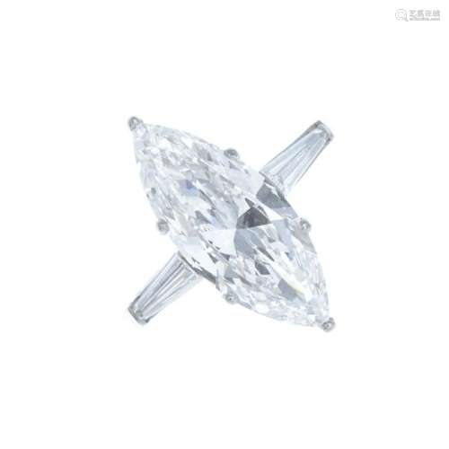 A diamond single-stone ring. Designed as a