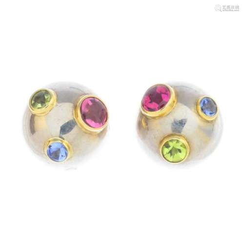 TIFFANY & CO. - a pair of gem-set 'Etoile' earrings.