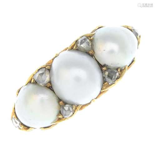 An early 20th century 18ct gold split pearl and diamond