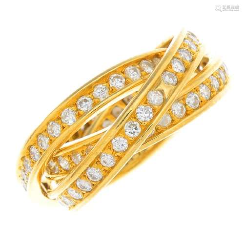 CARTIER - an 18ct gold diamond 'Trinity' ring. Designed