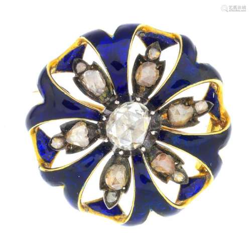 A late Victorian silver and gold, diamond and enamel