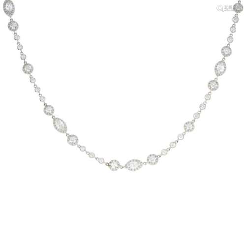A diamond necklace. Designed as a series of