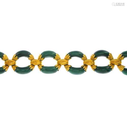 MELLERIO - a mid 20th century 18ct gold malachite