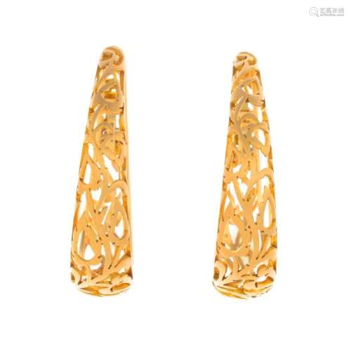 POMELLATO - a pair of 18ct gold 'Arabesque' earrings.