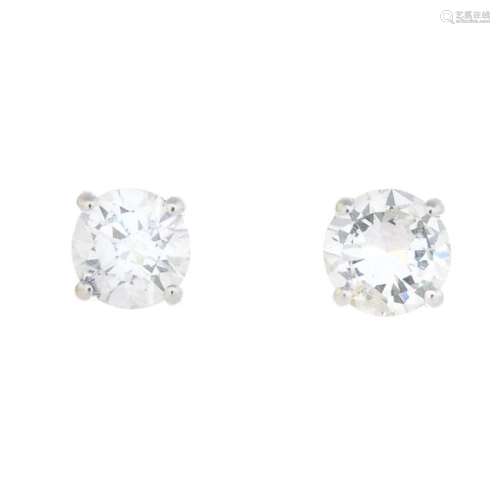 A pair of 18ct gold brilliant-cut diamond stud