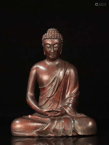 A CHENXIANG WOOD CARVED SAKYAMUNI BUDDHA