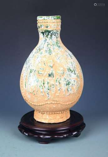 A CAN CAI COLOR FINELY PAINTED POTTERY JAR