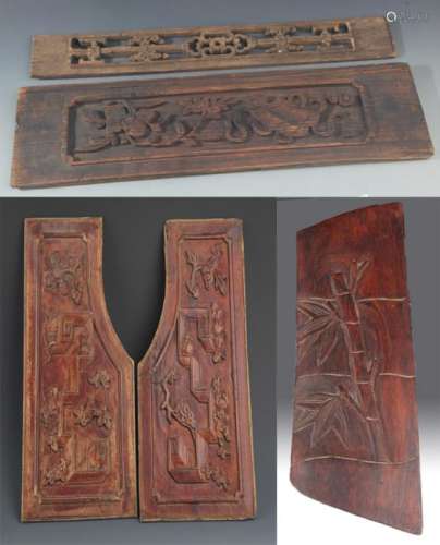GROUP OF OLD FINELY CARVED WOODEN BOARD