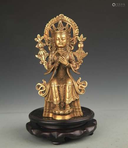 A TIBETAN BUDDHISM MAITREYA BODHISATTVA STAUTE