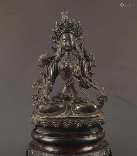 TIBETAN BUDDHISM BRONZE WHITE BODHISATTVA TARA