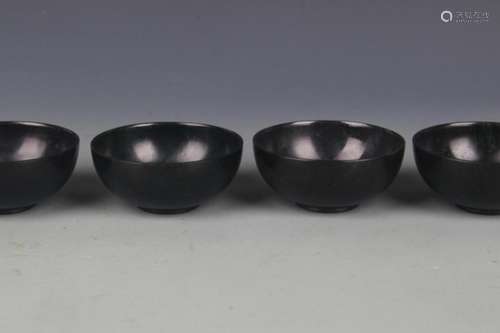 SET OF FOUR FINE JADE CUP