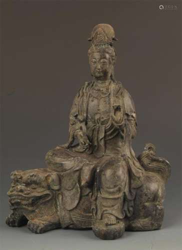 A FINE TIBETAN MANJUSRI BUDDHA STATUE