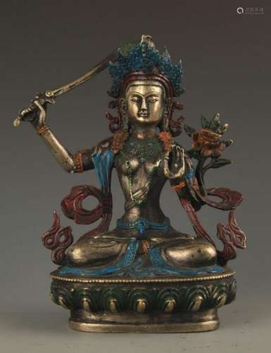 TIBETAN BUDDHISM BRONZE WHITE BODHISATTVA TARA