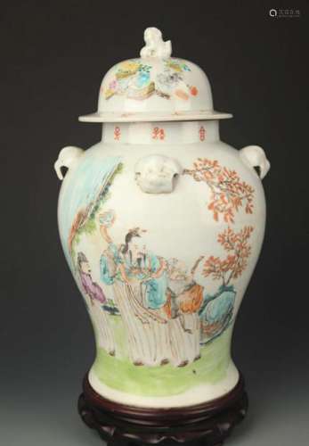 FAMILLE ROSE CHARACTER PATTERN GENERAL STYLE PORCELAIN