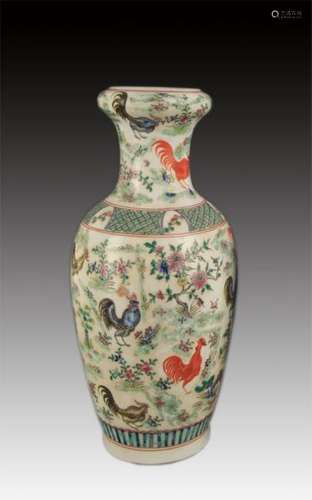 A FAMILLE VERTE FLOWER AND CHICKEN PAINTED PORCELAIN