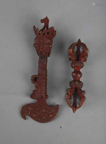 TIBETAN BUDDHISM INSTRUMENTS VAJAR AND PHURBA