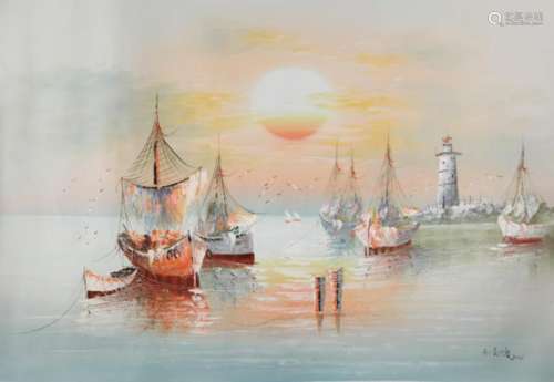 A FINE OIL PAINTING, ATTRIBUTED TO LIU YING MAN