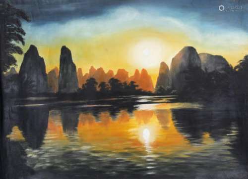 A FINE OIL PAINTING, ATTRIBUTED TO CHEN XIAO SHENG
