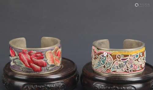PAIR OF OLD EMBROIDER BANGLE