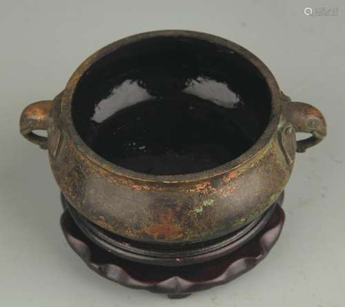 BRONZE ELEPHANT EAR GUI STYLE CENSER