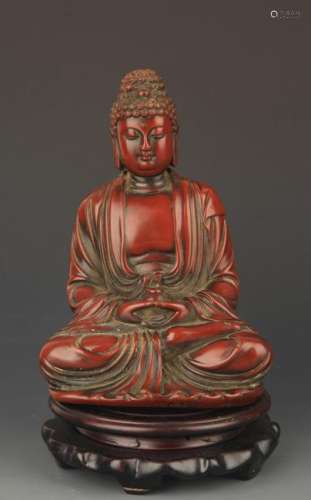 A FINE MEDICINE BUDDHA SAKYAMUNI STATUE
