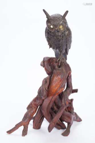 (19th c) JAPANESE OWL FIGURINE