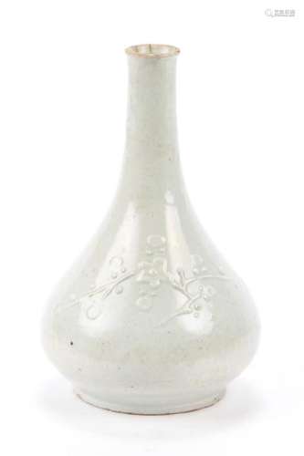 EARLY ASIAN GLAZED EARTHENWARE BOTTLE VASE