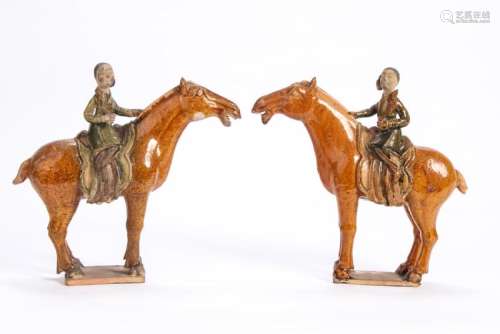 EARLY PAIR OF CHINESE CERAMIC FIGURINES