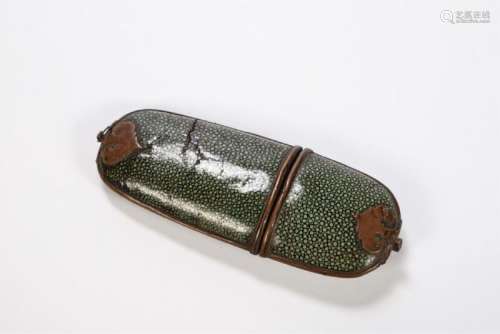 CHINESE SHAGREEN SPECTICAL CASE w/ BRONZE MOUNTS