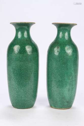 PAIR OF CHINESE GLAZED EARTHENWARE VASES