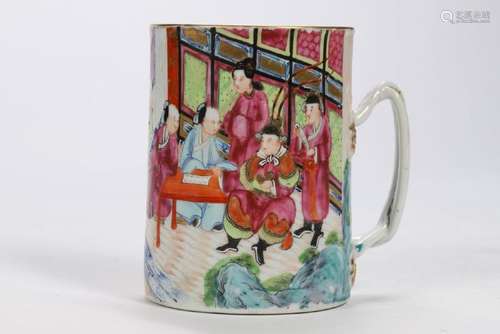 CHINESE PORCELAIN ROSE MANDARIN MUG