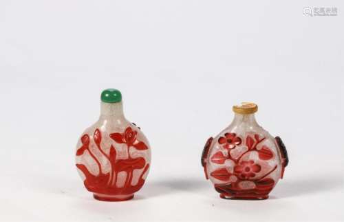 (2) CHINESE PEKING GLASS SNUFF BOTTLES