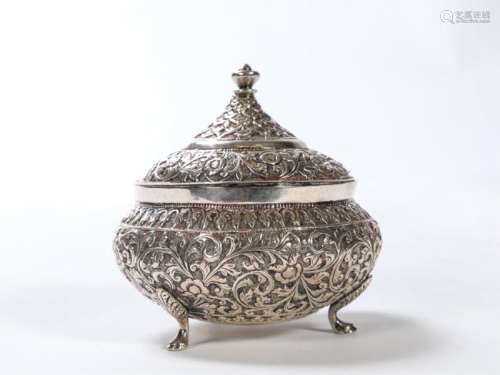 PERSIAN SILVER COVERED BOWL
