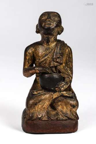 ASIAN CARVED AN GILT BUDDHA