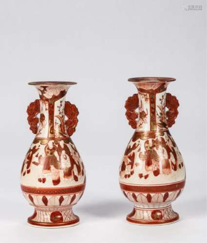 PAIR OF SIGNED ASIAN PORCELAIN VASES