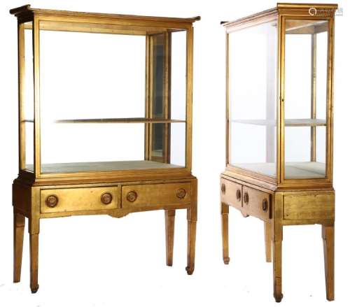 CHINESE INSPIRED GILT DISPLAY CABINETS on FRAMES