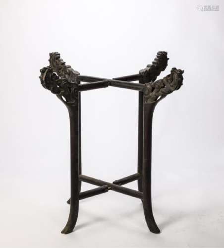 FIGURAL CARVED CHINESE FOLDING STAND