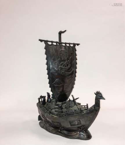 CHINESE BRONZE SHIP